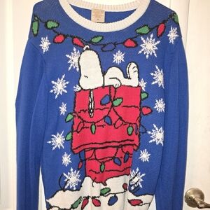 Peanuts Blue and White Knit Sweater